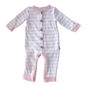 Rabbit and Bear Organic Romper| Heather Pink| Size 6-9M